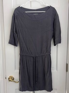 James Perse Gray Drawstring Casual Dress